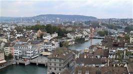 View back to the City Centre from one of the Zurich Cathedral towers